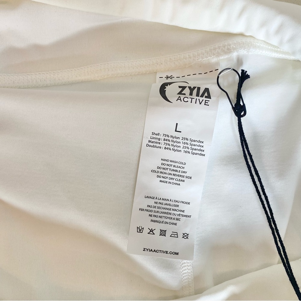 NWT Zyia White Gand Slam Tennis Skirt- Large - Picture 5 of 8